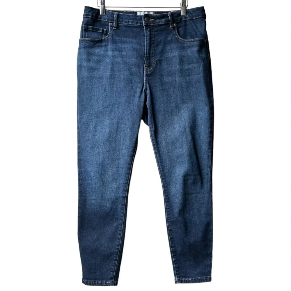Everlane Curvy High Rise Skinny Crop Jean Med Dark Wash Sz 32